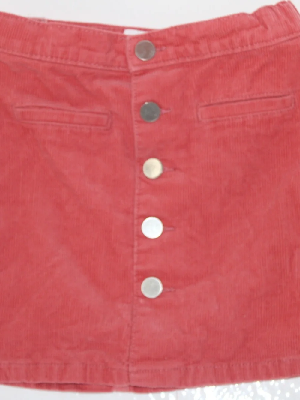 Place Coral Button-Front Corduroy Skirt